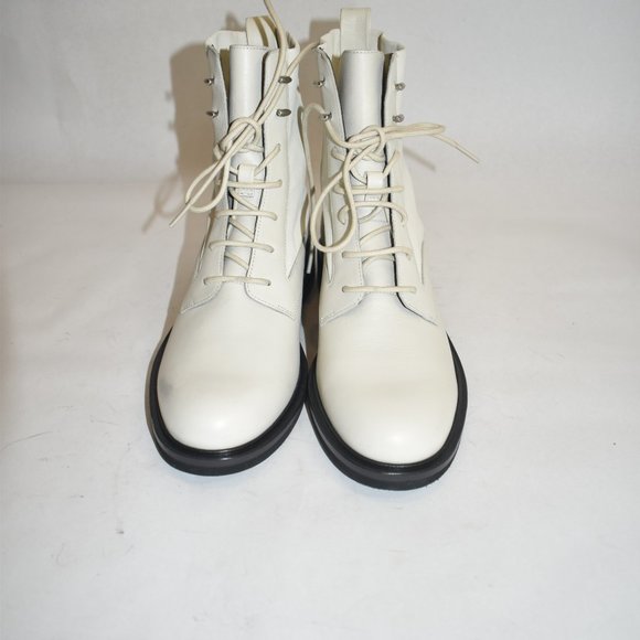 $550 RAG & BONE Slayton Combat Boot EDGY LEATHER ANTIQUE WHITE 38.5 (D11) - Picture 6 of 12